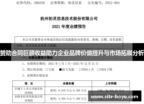 赞助合同巨额收益助力企业品牌价值提升与市场拓展分析
